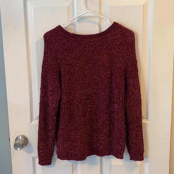 Poof apparel medium cranberry sweater - Picture 2 of 3